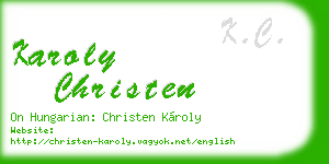 karoly christen business card
